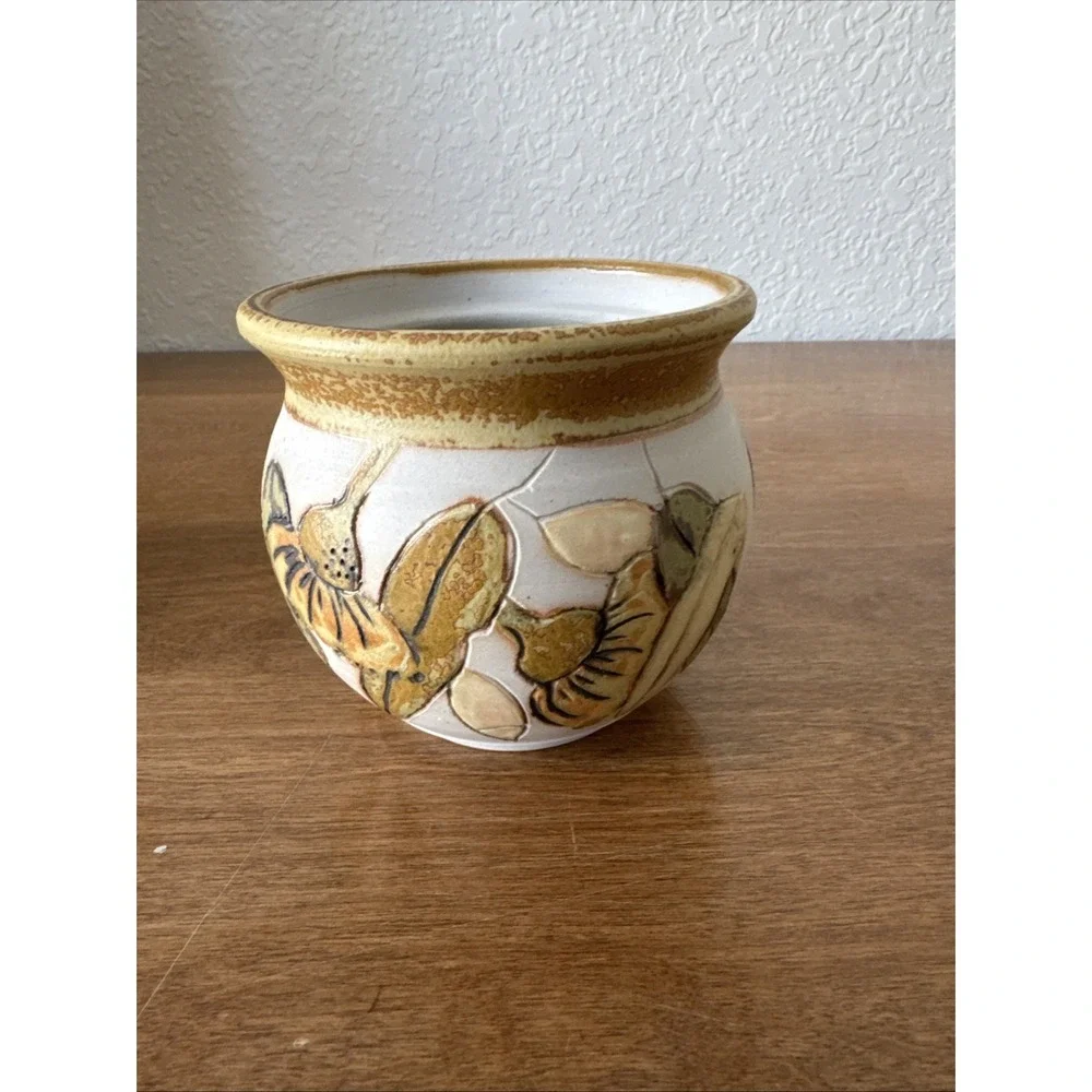 Vintage Australian Spring Mount Studio Pottery Floral, Bird Pitcher And Vase